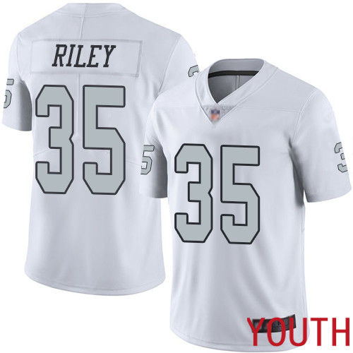 Oakland Raiders Limited White Youth Curtis Riley Jersey NFL Football 35 Rush Vapor Untouchable Jersey